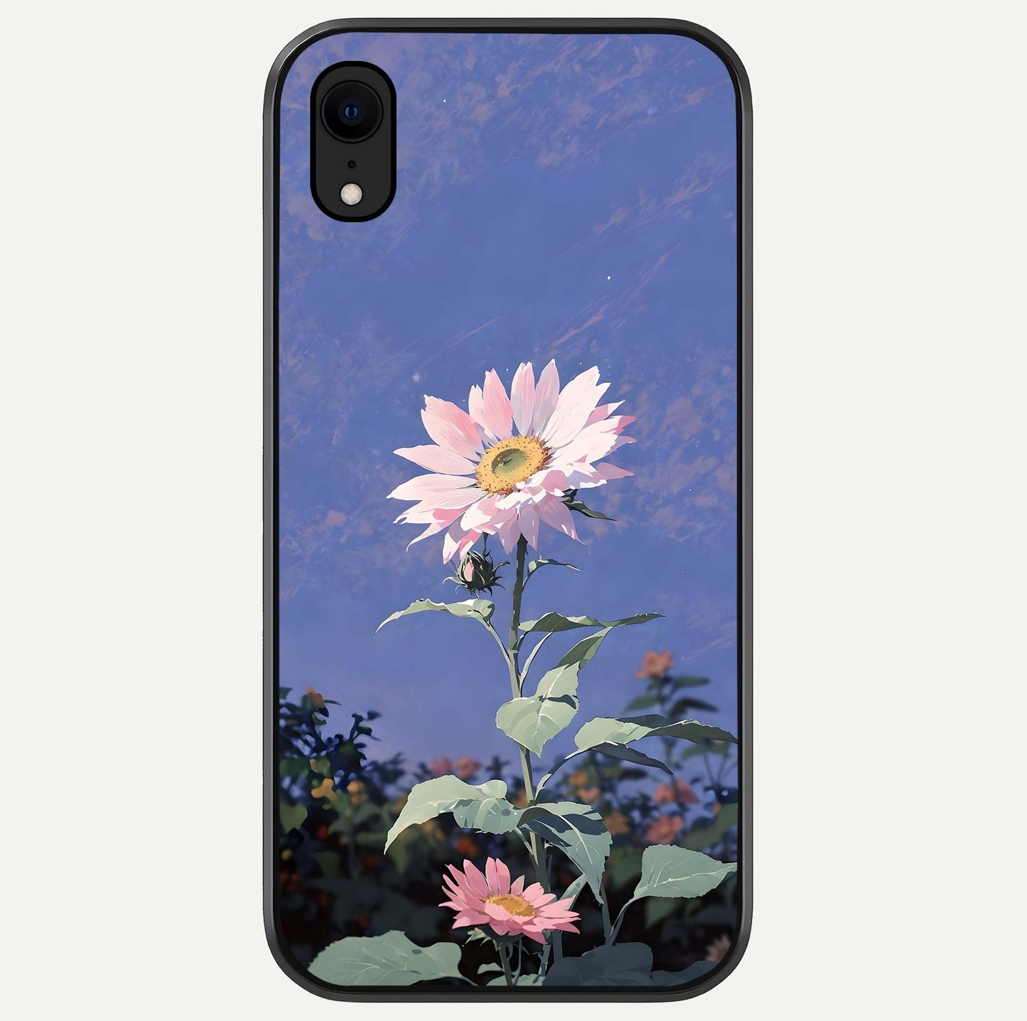 Pink Sunflower Glow Glass Case For iPhone Xr by Custom World