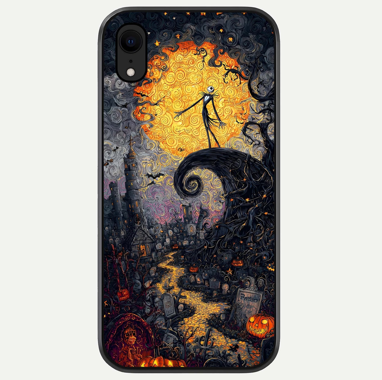 Pumpkin Moon Night Glass Case For iPhone Xr by Custom World