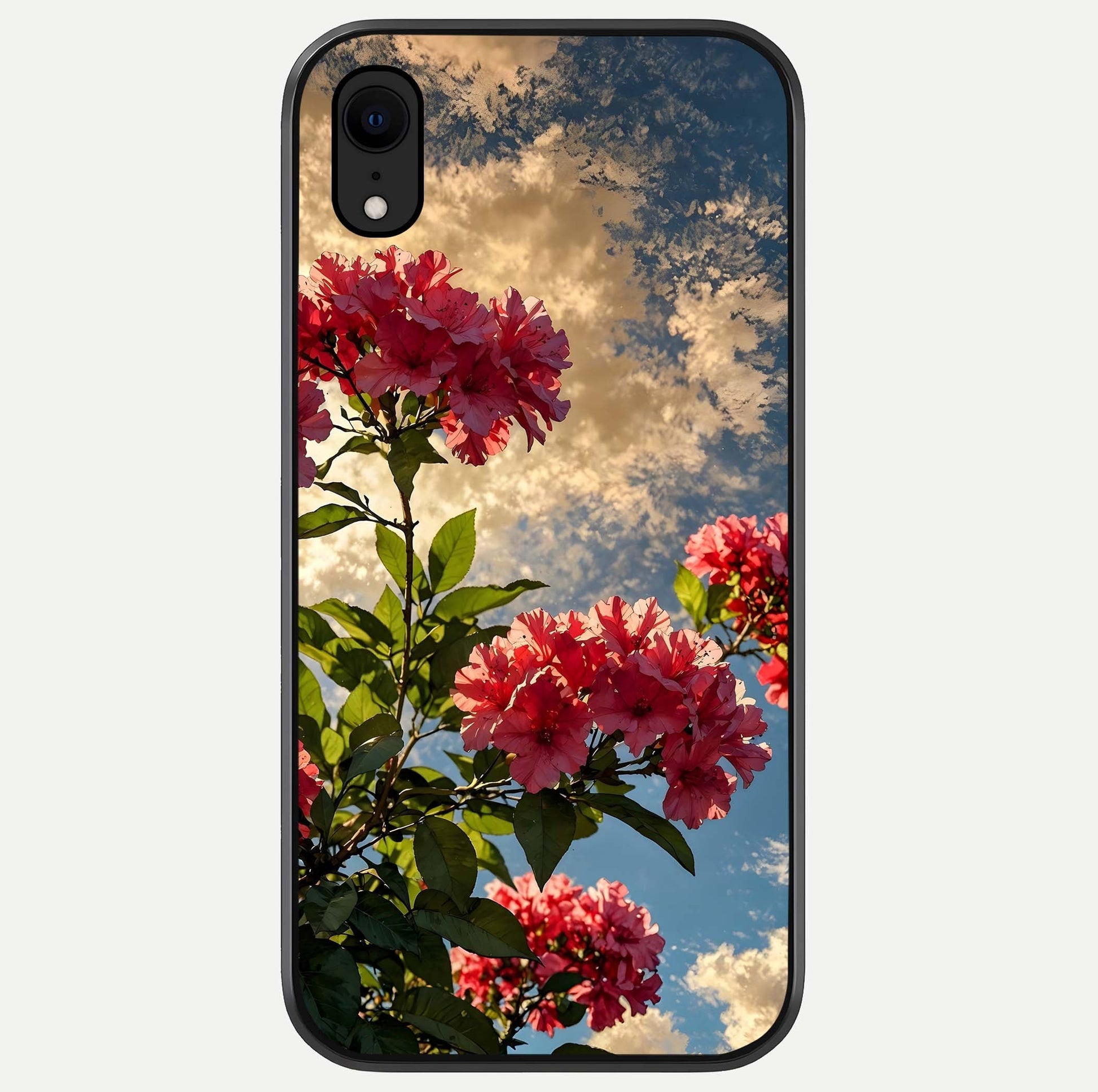 Red Bloom Skies Glass Case For iPhone Xr by Custom World