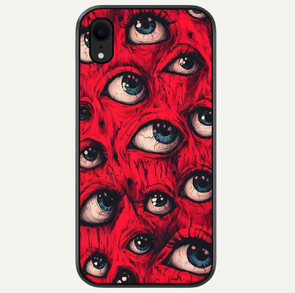 Red Eyes Pattern Glass Case For iPhone Xr by Custom World