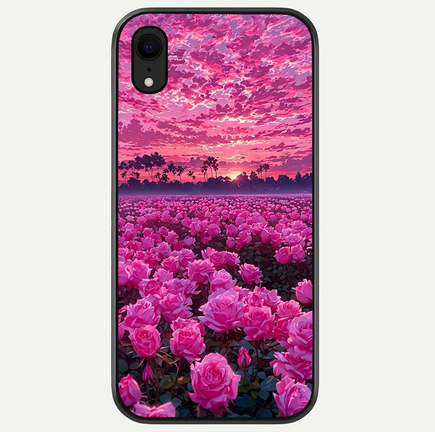 Rose Sunset Valley Glass Case For iPhone Xr by Custom World