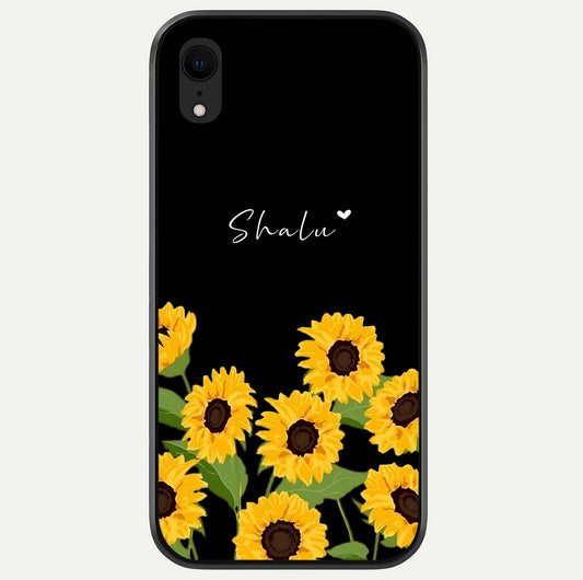 Sunflower Chic Mood Custom Name Glass Case For iPhone 16 Pro by Custom World