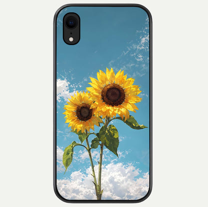 Sunflower Sky Bloom Glass Case For iPhone Xr by Custom World