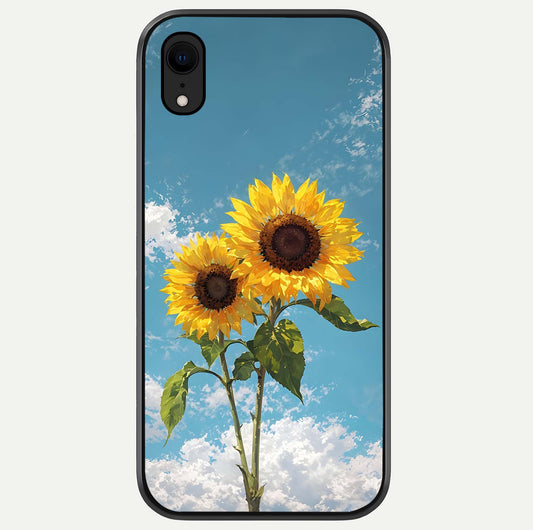 Sunflower Sky Bloom Glass Case For iPhone Xr by Custom World