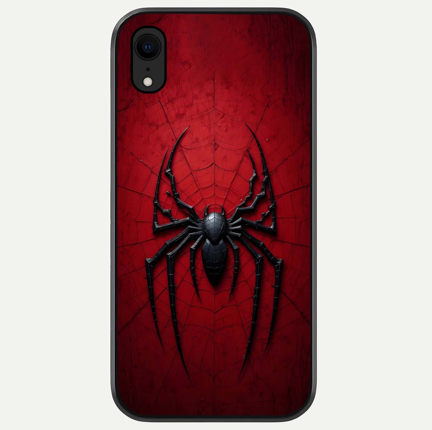 Superhero Web Emblem Glass Case For iPhone Xr by Custom World