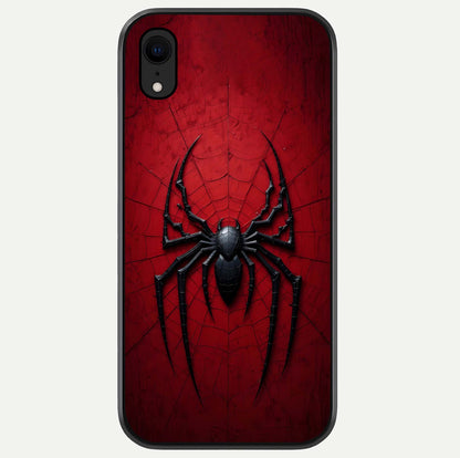 Superhero Web Emblem Glass Case For iPhone Xr by Custom World