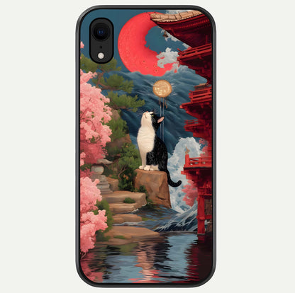 Temple Cat Scenery Glass Case For iPhone Xr by Custom World