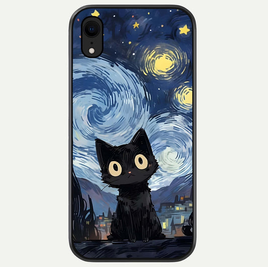 Van Gogh Cat Glass Case For iPhone Xr by Custom World
