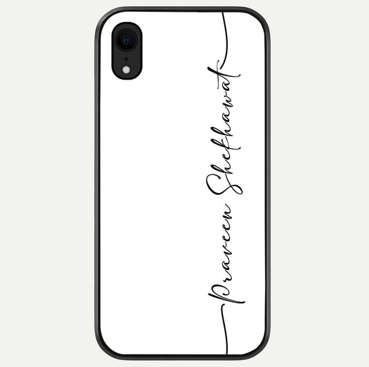 White Tune Custom Name Glass Case For iPhone 16 Pro by Custom World