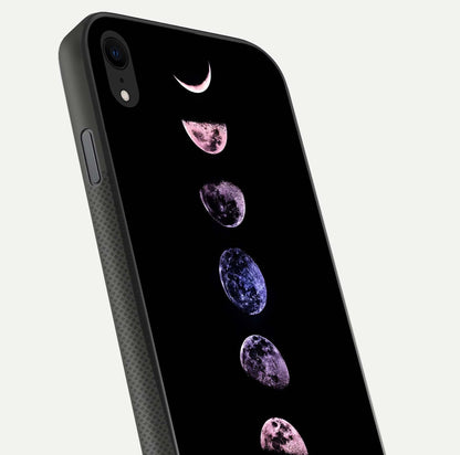 Crimson All Planets Glass Case for iPhone Xr close-up highlighting planet details and reflection polish