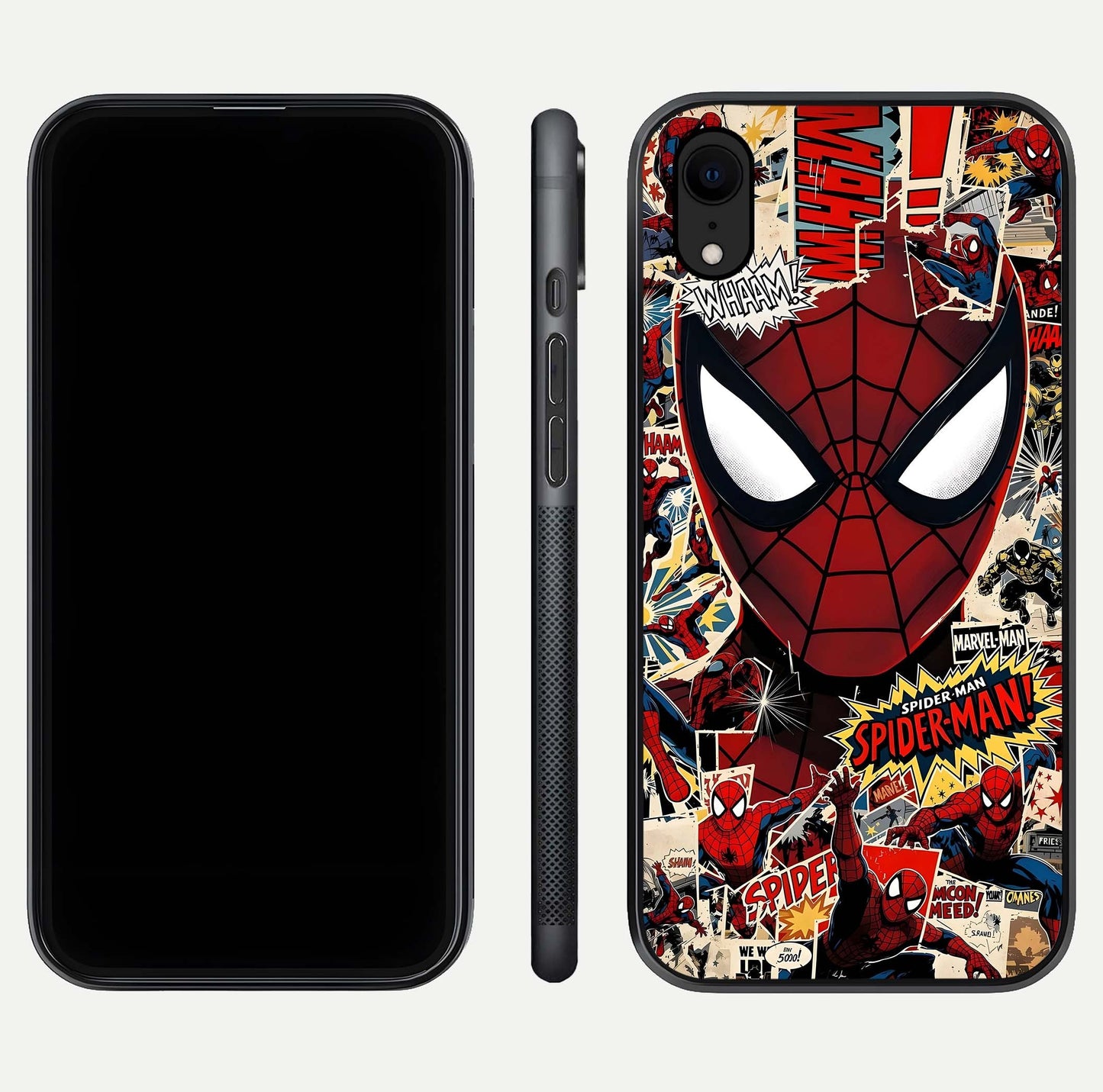 Aesthetic Wonder Spider Glass Case for iPhone 16 Pro dual-view layout showing premium glass shine and strong edge design
