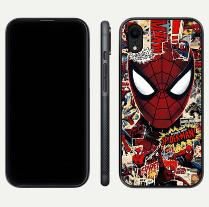 Aesthetic Wonder Spider Glass Case for iPhone 16 Pro dual-view layout showing premium glass shine and strong edge design