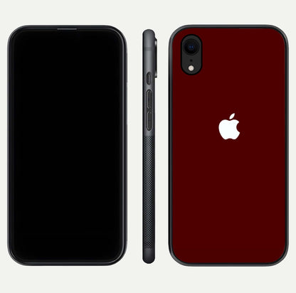 Apple Crimson Core Glass Case for iPhone Xr dual-view layout displaying smooth edges and strong protection build