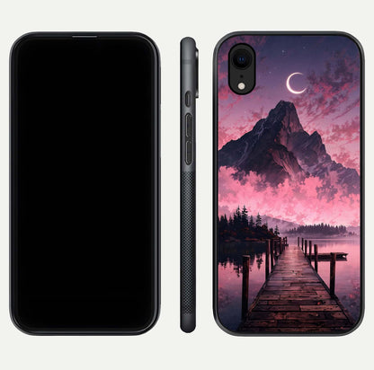 Beautyful Mountain View Glass Case for iPhone 16 Pro front and back layout showcasing natural tones and clarity