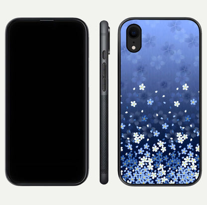 Blue Starry Glass Case for iPhone Xr dual-view layout showing star spread and smooth edge shine