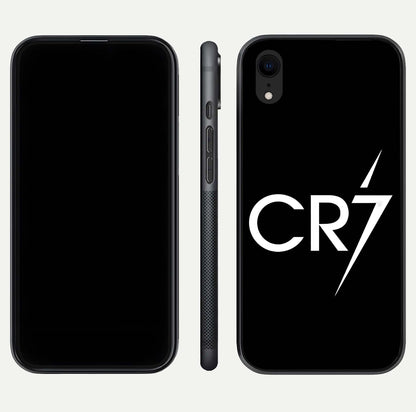 CR7 Elite Strike Glass Case for iPhone Xr dual-view layout showing sport tones and edge clarity