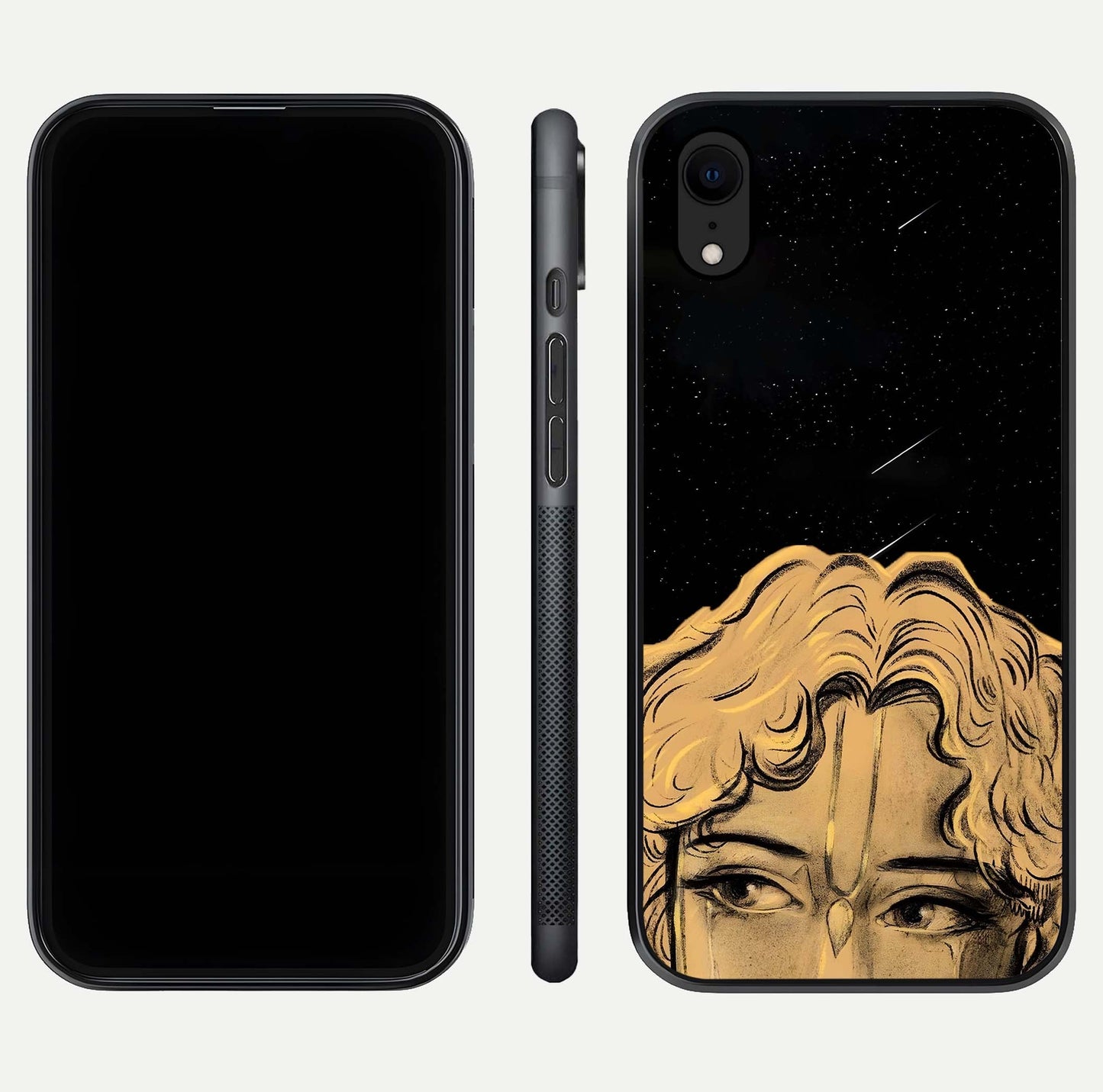 Celestial God’s Plan Glass Case for iPhone Xr front & back layout showing smooth finish and spiritual art