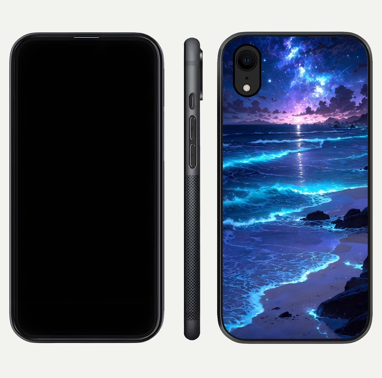 Classic Damn Look Glass Case for iPhone Xr dual-view layout showing design clarity and glass polish