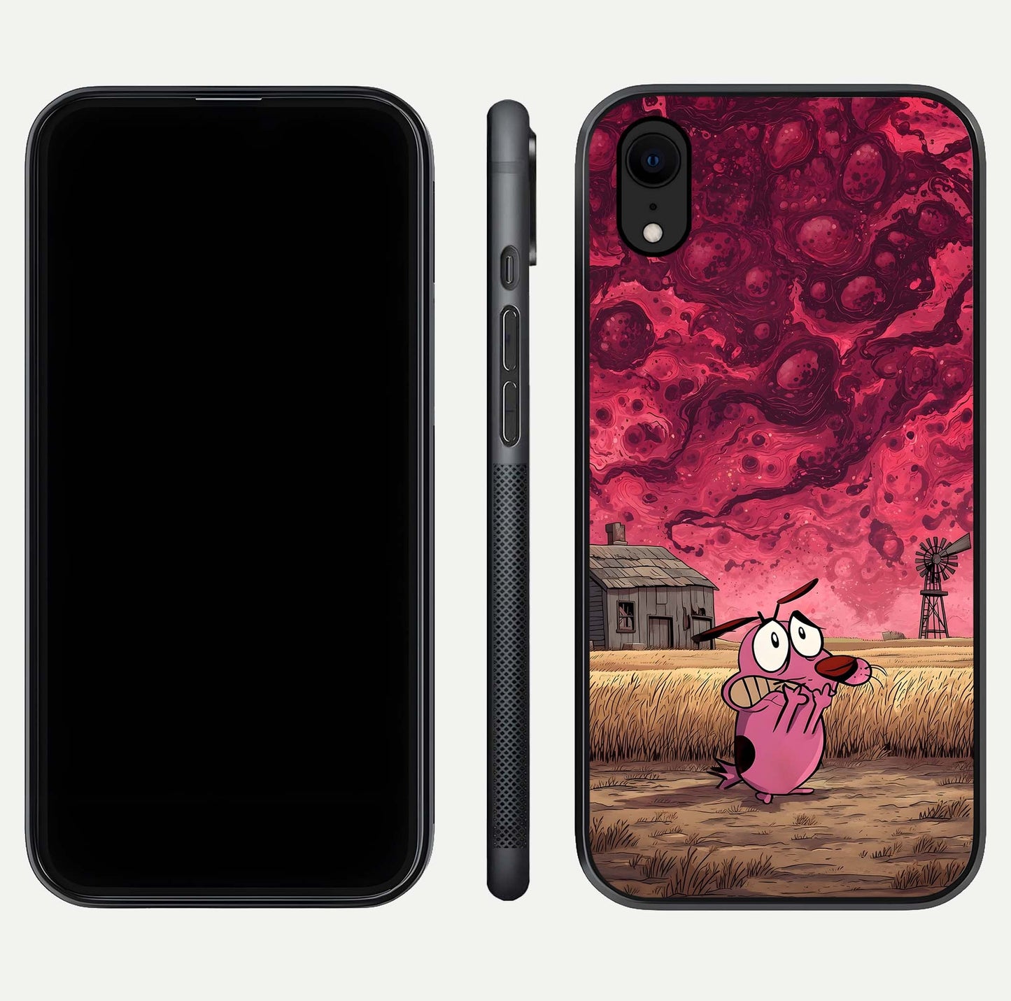 Courage Under Sky Glass Case for iPhone Xr dual-view layout displaying text alignment and glass finish