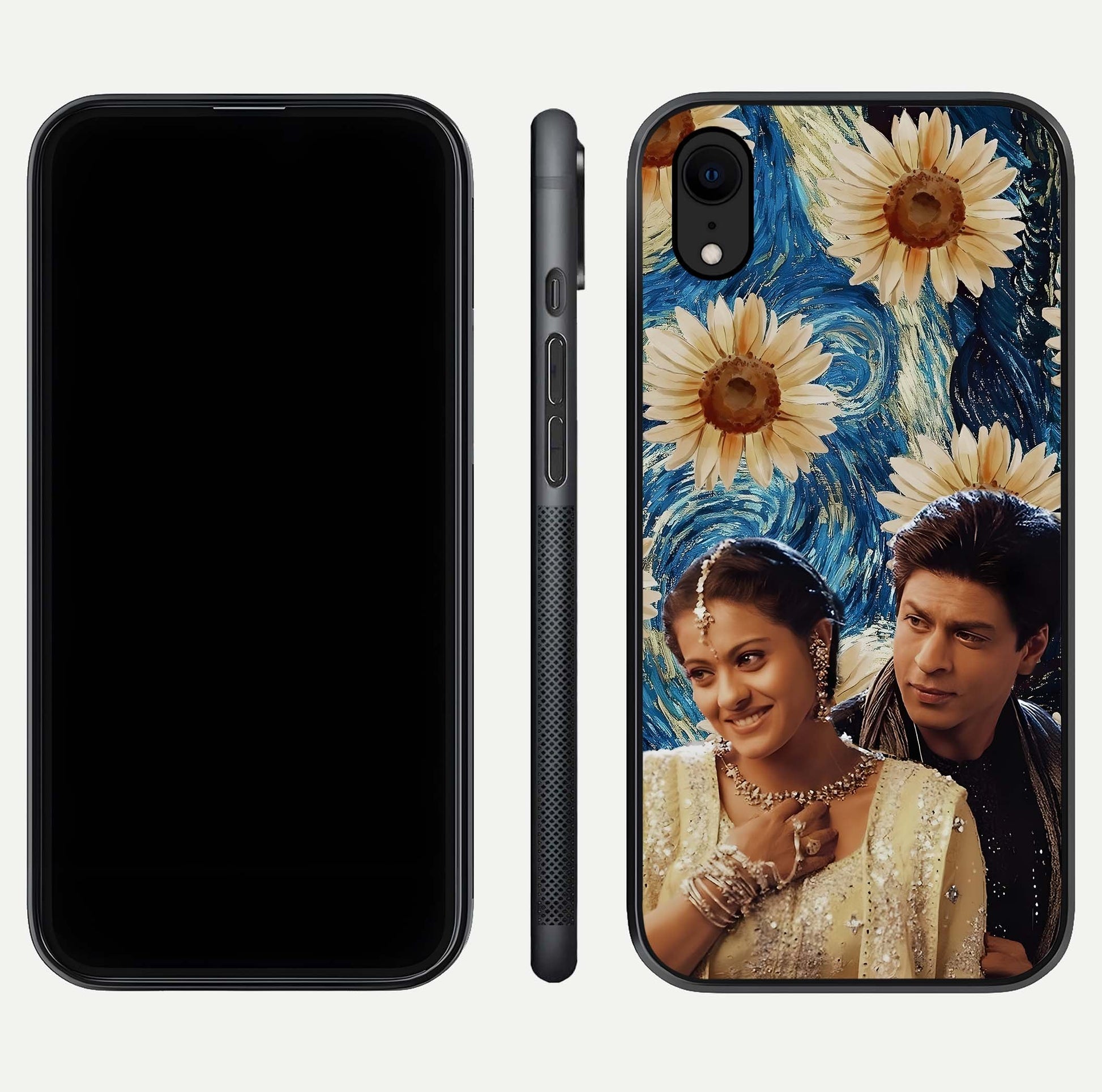 Eternal Love Story Glass Case for iPhone Xr dual-view layout displaying soft hues and smooth glass