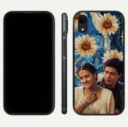 Eternal Love Story Glass Case for iPhone Xr dual-view layout displaying soft hues and smooth glass