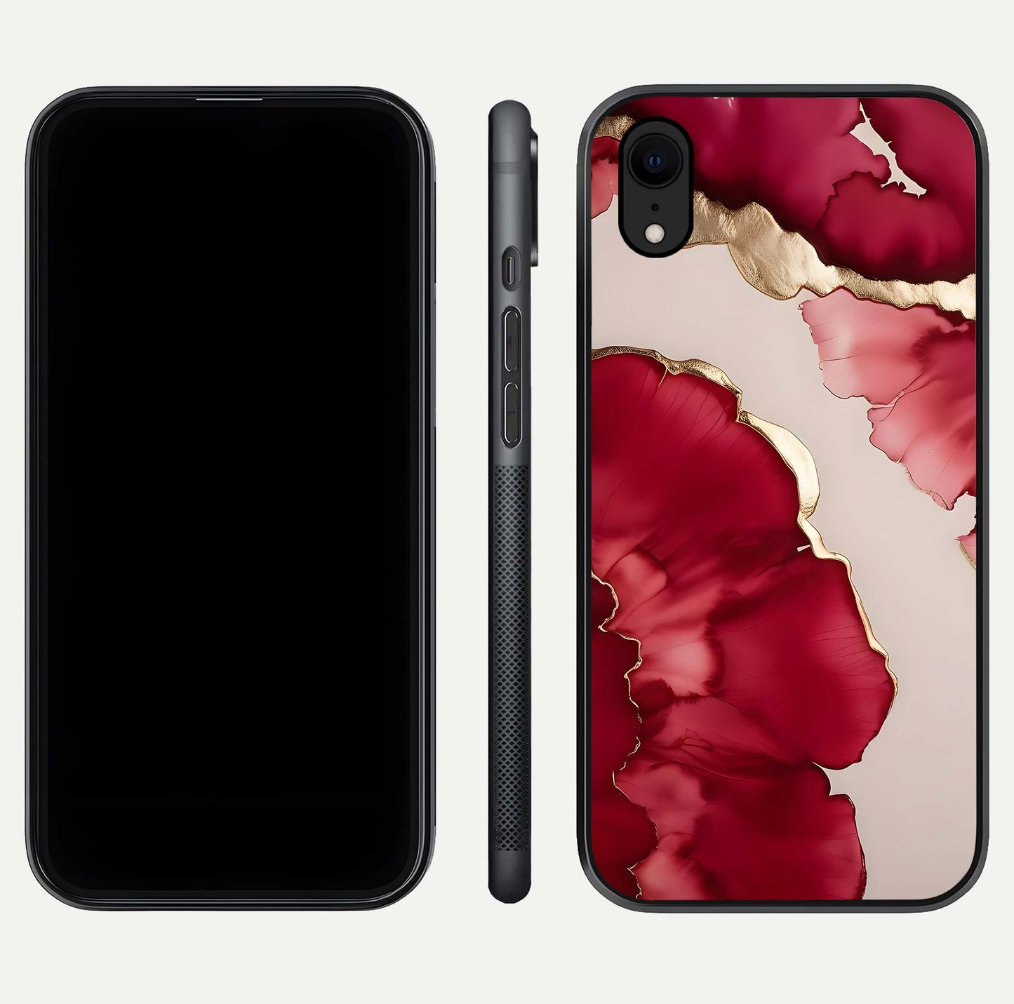 Pink & White Marble Glass Case For iPhone Xr