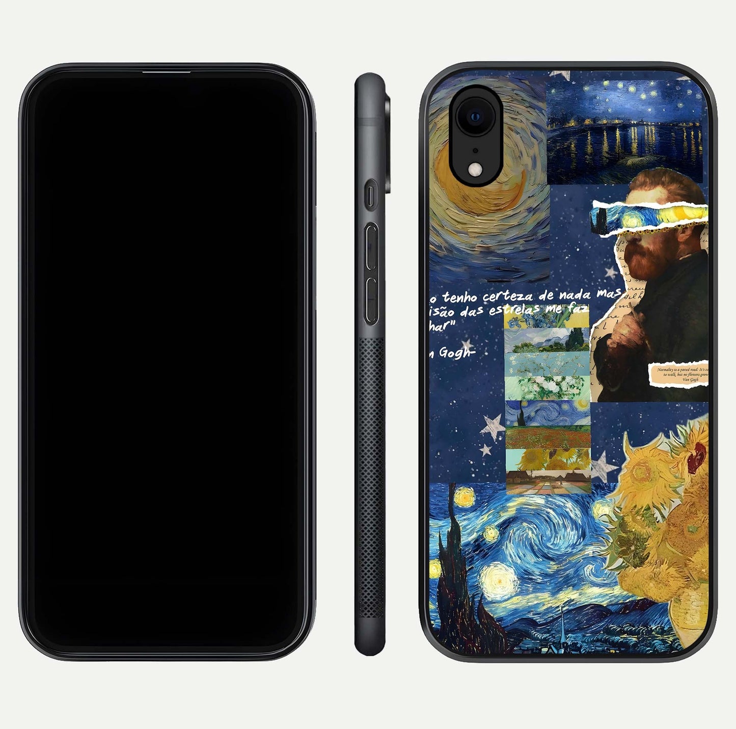 Starry Dream Vision Glass Case for iPhone Xr front & back layout showing star blend and smooth edges