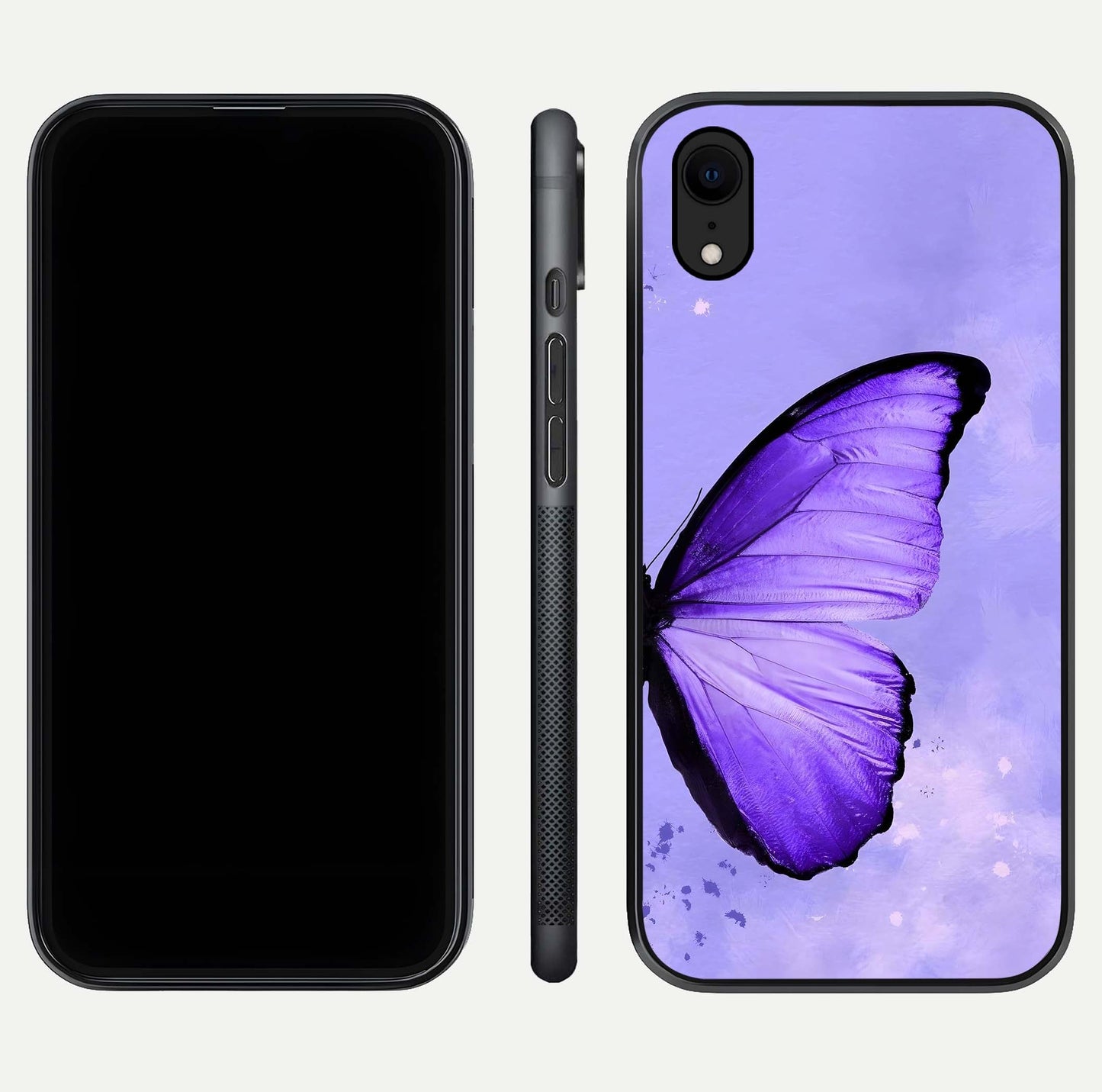 Violet Dream Wing Glass Case for iPhone 16 Pro front & back layout showing violet tones and smooth edges