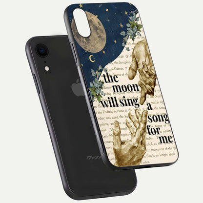Aesthetic Divine Glass Case for iPhone 16 Pro floating dual-view mockup showing edge design and divine art gloss texture