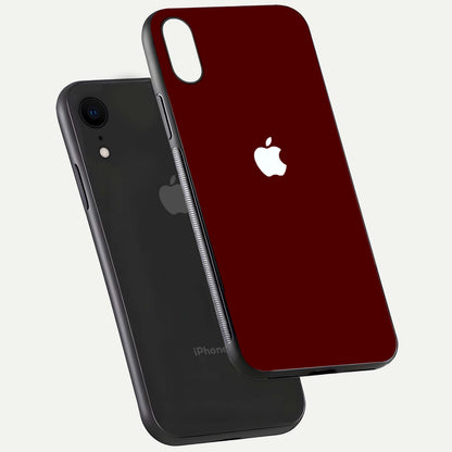 Apple Crimson Core Glass Case for iPhone Xr floating mockup with red-gloss effect and metallic Apple design