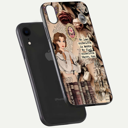 Bookish Dream World Glass Case for iPhone Xr floating mockup capturing gloss shine and artistic balance