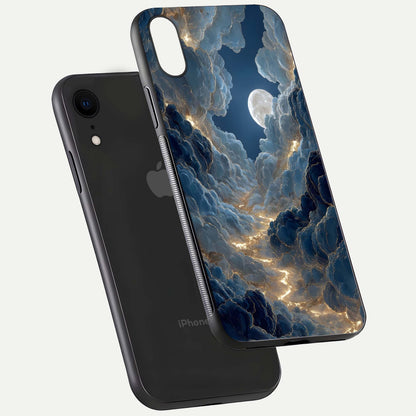 Celestial Cloud Road Glass Case for iPhone Xr floating mockup capturing glowing horizon and HD gloss