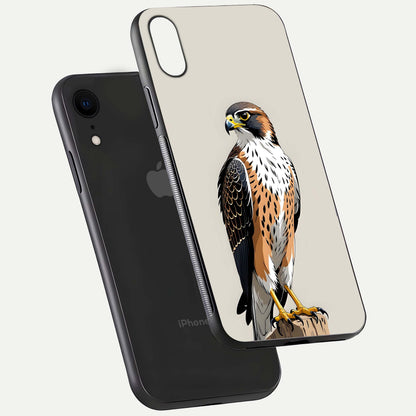 Clever Eagle Glass Case for iPhone Xr floating mockup displaying sharp gloss and art contrast