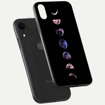 Crimson All Planets Glass Case for iPhone Xr floating mockup showing gloss depth and rich hues