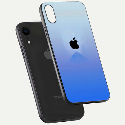Gradient Apple Vibe Glass Case for iPhone Xr floating dual-view mockup showing gloss polish and gradient blend