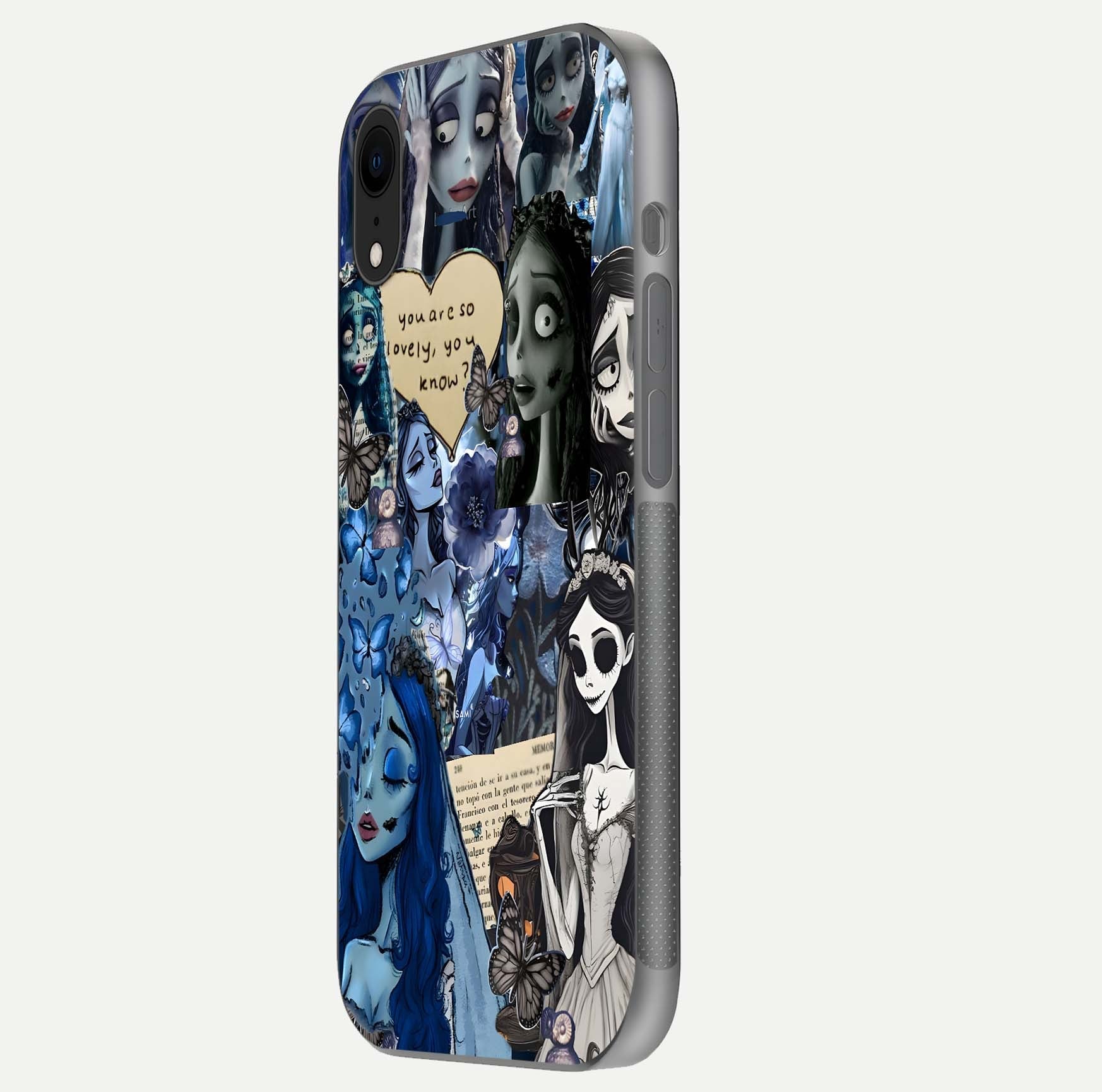 Corpse Bride Posters Glass Case for iPhone Xr side-angle image capturing gloss reflection and smooth edge