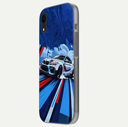 Drift Power Rush Glass Case for iPhone Xr side-angle image capturing reflection glow and smooth curve