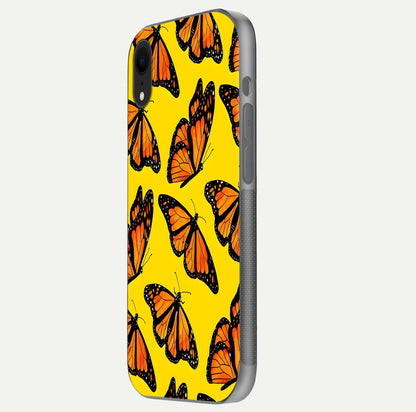 Golden Wing Flight Glass Case for iPhone Xr side-angle image showing polished surface and golden gradient