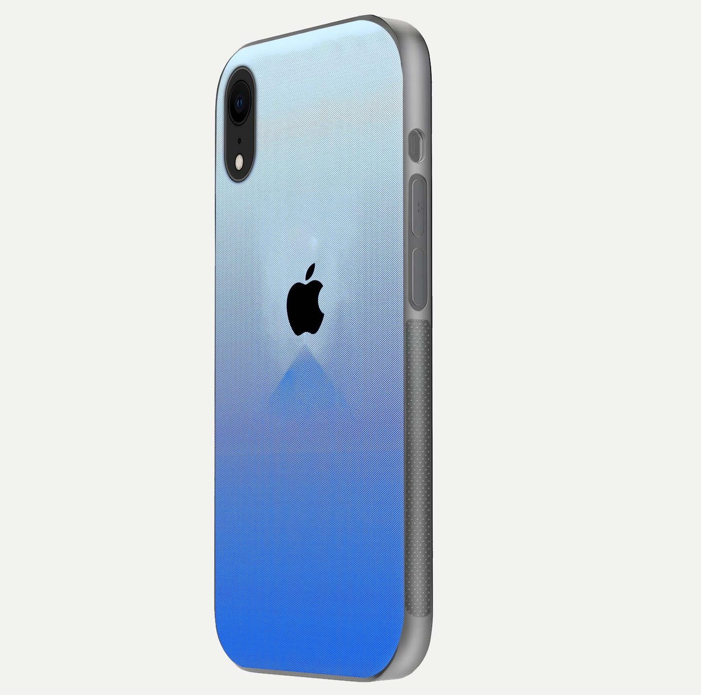 Gradient Apple Vibe Glass Case for iPhone Xr side-angle image showing reflection glow and elegant surface