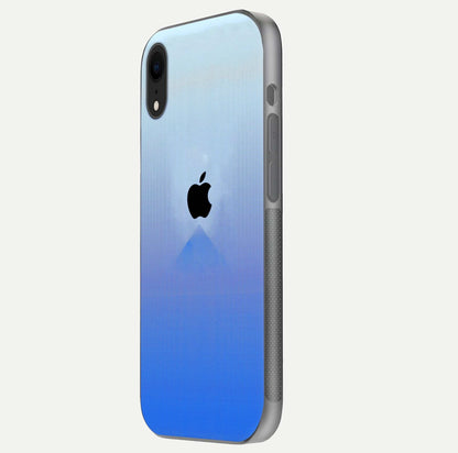 Gradient Apple Vibe Glass Case for iPhone Xr side-angle image showing reflection glow and elegant surface