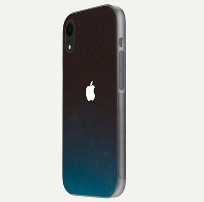 Green Emerald Apple Logo Glass Case for iPhone Xr side-angle image showing reflection polish and rich emerald hue