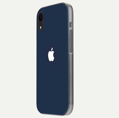 Minimal Apple Night Glass Case for iPhone Xr side-angle image showing sleek reflection and clean gloss