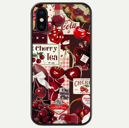 Aesthetic Cherry Tea Glass Case For iPhone 16 Pro by Custom World