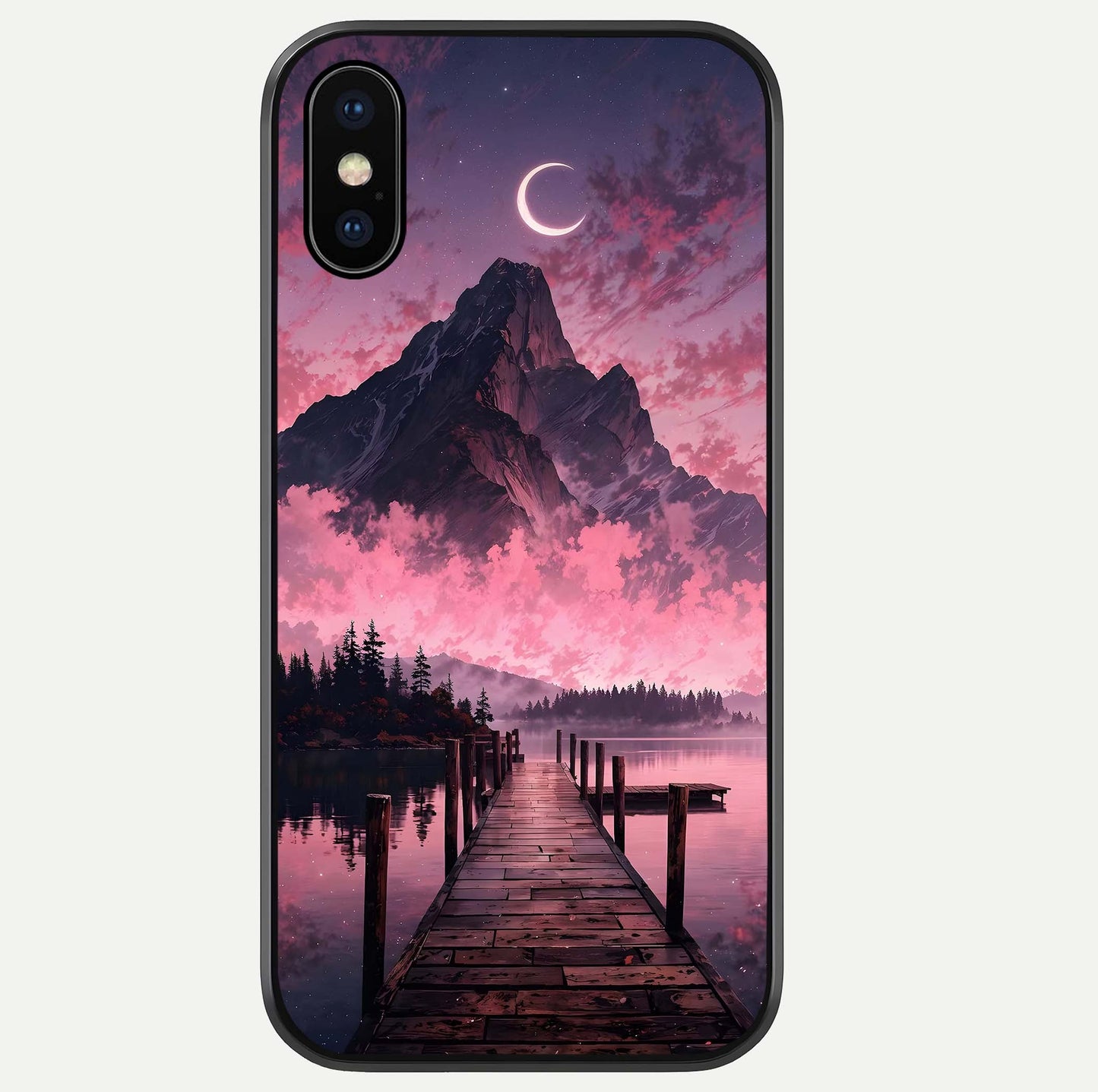 Beautiful Mountain View Glass Case For iPhone Xs by Custom World