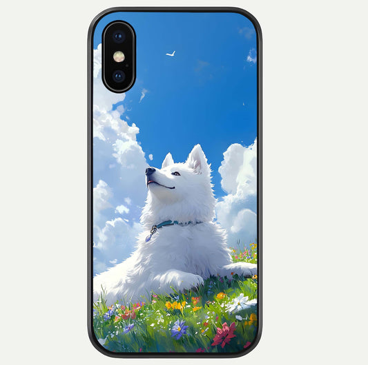 Blissful Cloud Pup Glass Case For iPhone 16 Pro by Custom World