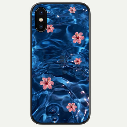 Blooming Water Drift Glass Case For iPhone Xs by Custom World