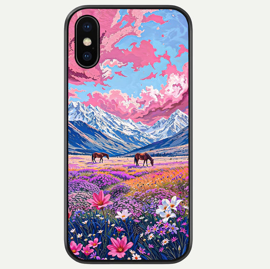 Blossom Valley Dream Glass Case For iPhone Xs by Custom World
