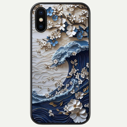 Blossom Wave Art Glass Case For iPhone Xs by Custom World