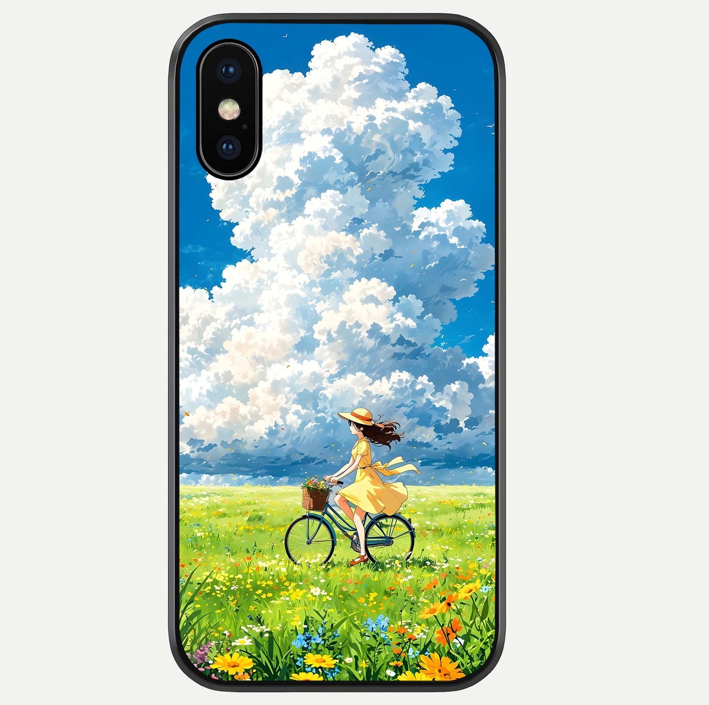 Breezy Meadow Ride Glass Case For iPhone Xs by Custom World