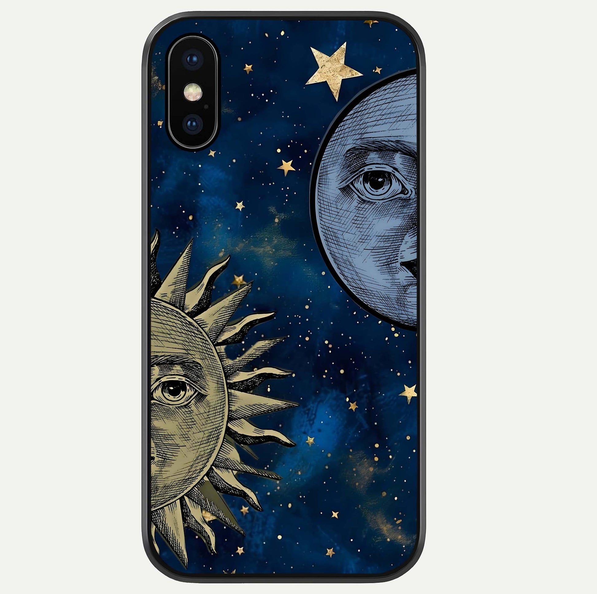 Celestial Moon With Sun Glass Case For iPhone Xs by Custom World